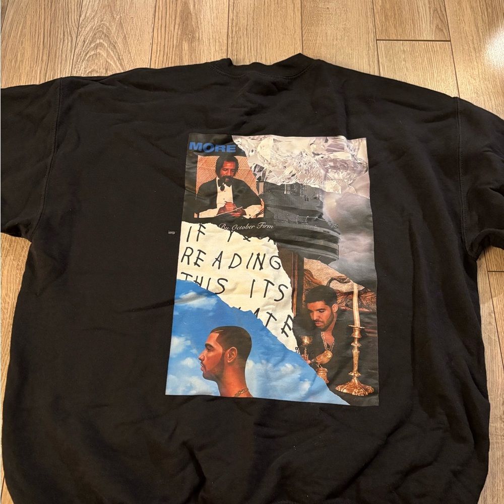 Drake Black Graphic Crewneck Sweater